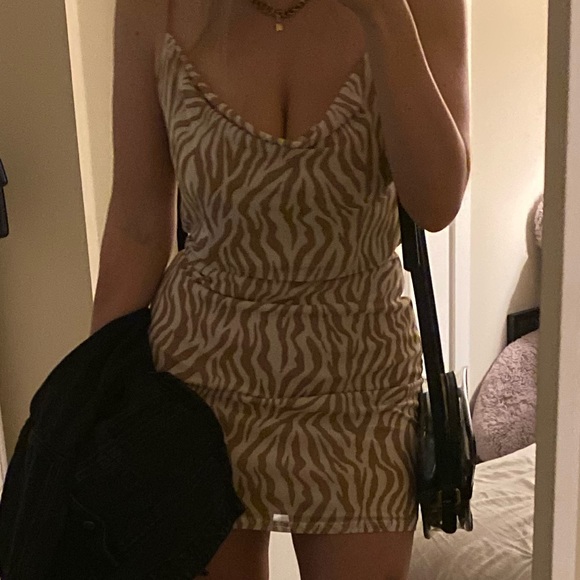Zebra Print Mini Dress - Picture 2 of 7